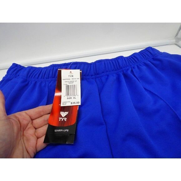 TYR Male Warm-Up Shorts, Royal Blue, XL - Picture 4 of 7
